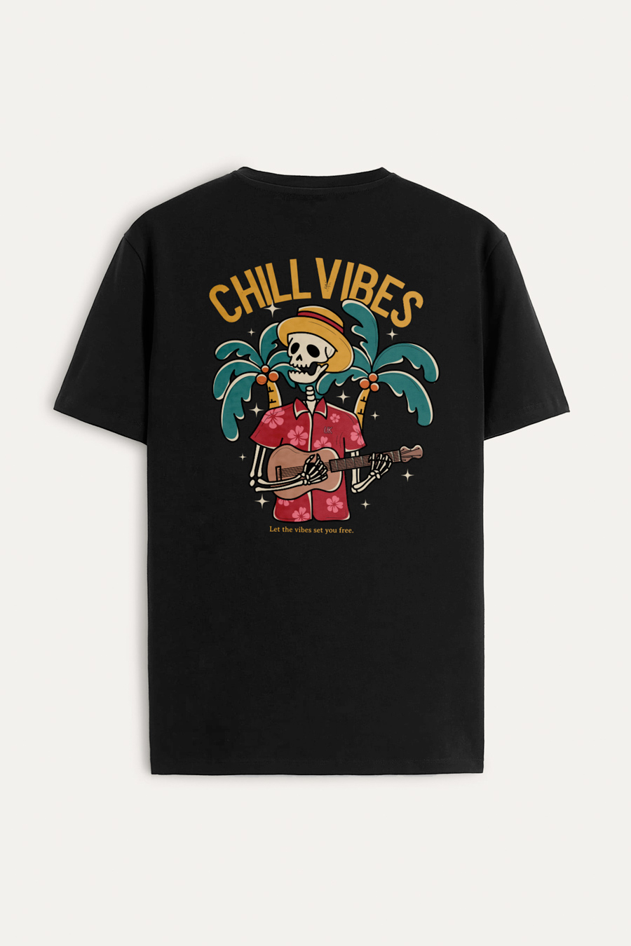 Levně Tričko, Barva Černá, s Potiskem Chill Vibes