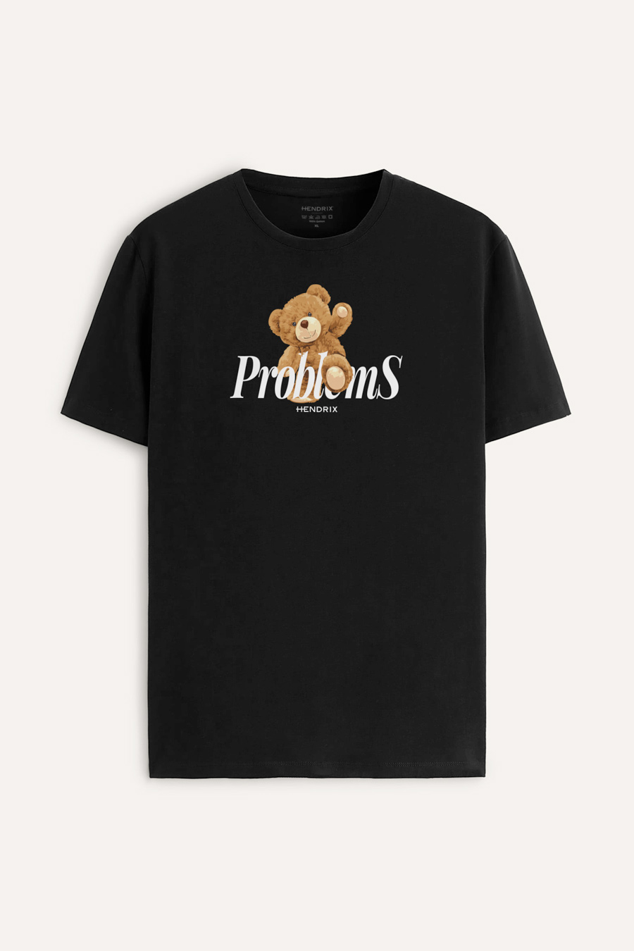 Levně Tričko, Barva Černá, s Potiskem Problems Teddy