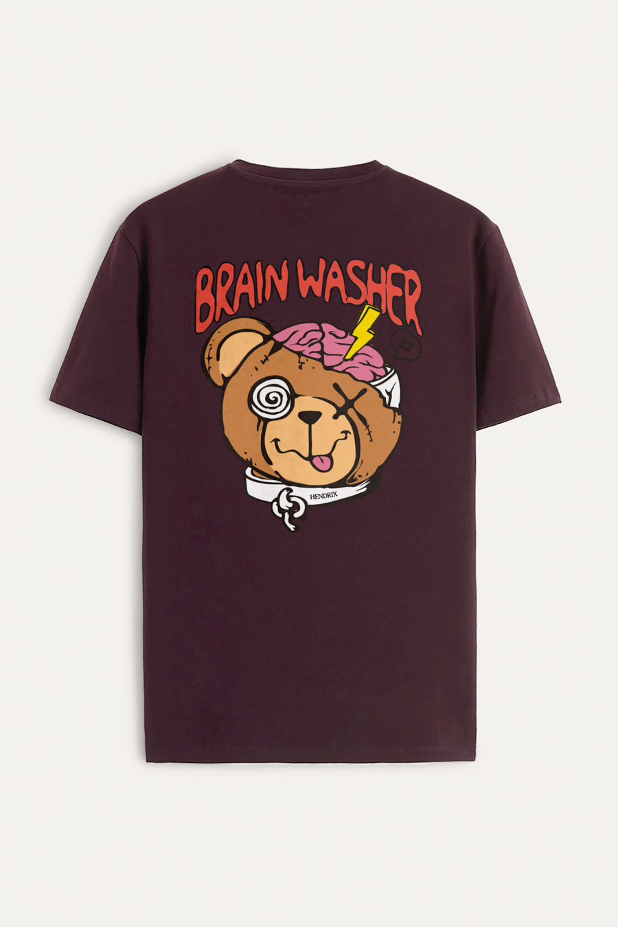 Levně Tričko, Barva Bordó, s Potiskem Brainwasher Teddy