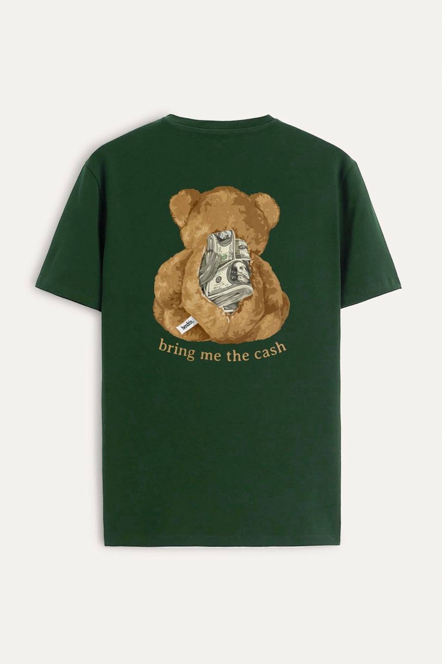 Levně Tričko, Barva Zelená, s Potiskem Cash Teddy