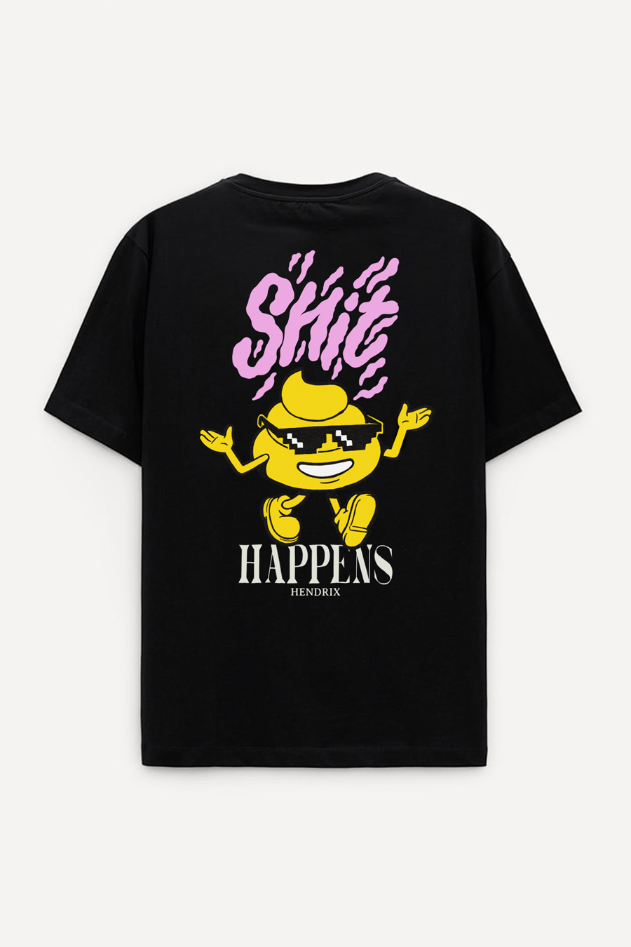 Levně Oversized Tričko, Barva Černá, s Potiskem Shhhhh Happens
