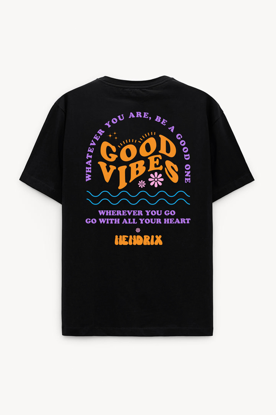 Levně Oversized Tričko, Barva Černá, s Potiskem Good Vibez
