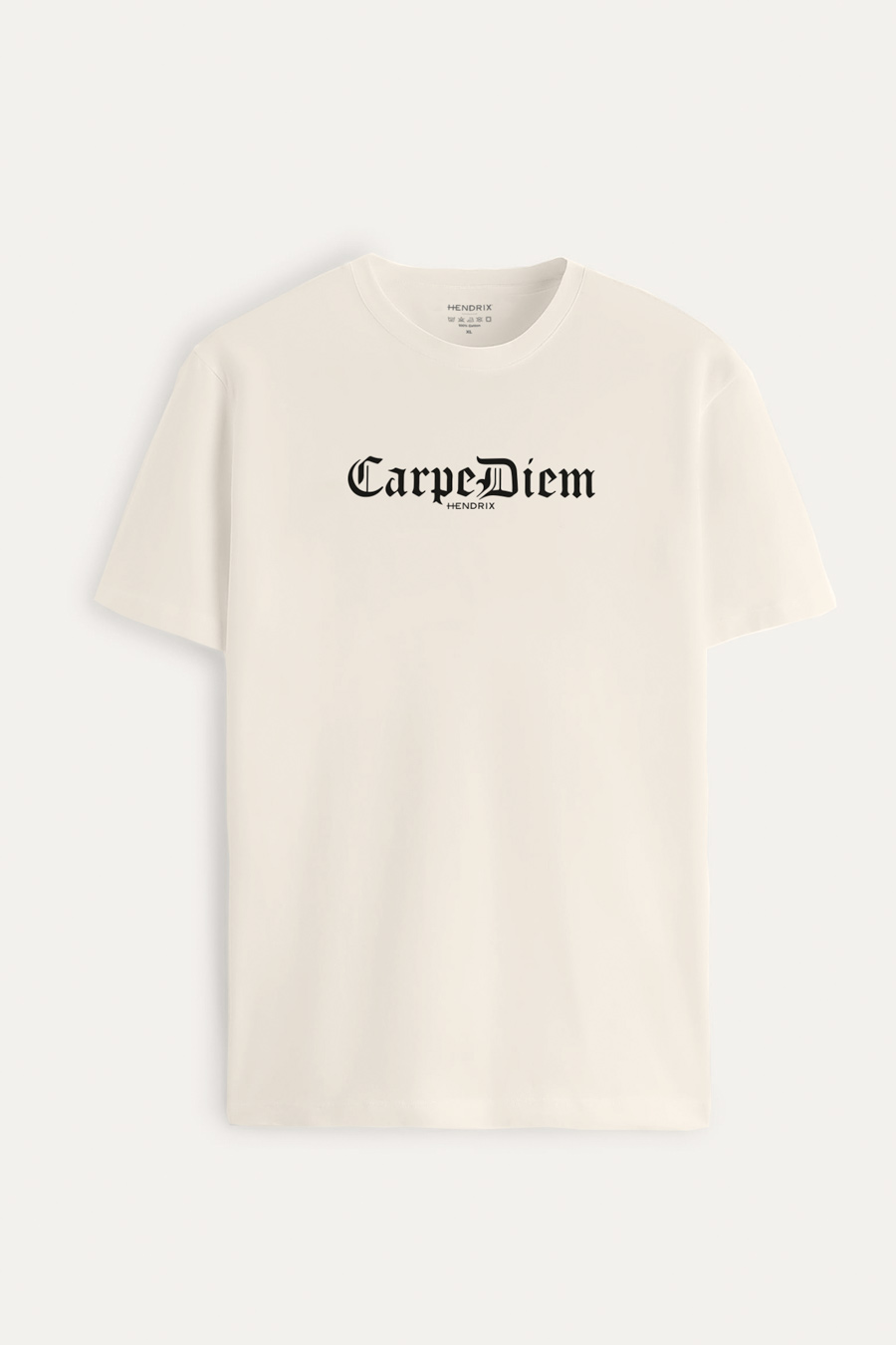 Levně Tričko, Barva Ekru, s Potiskem Carpe Diem