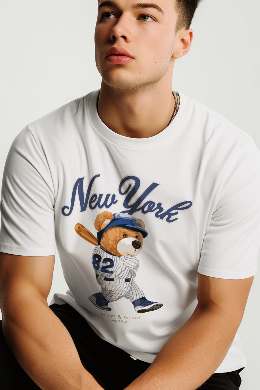 Tričko, Barva Bílá, s Potiskem Baseball Teddy · záber 10