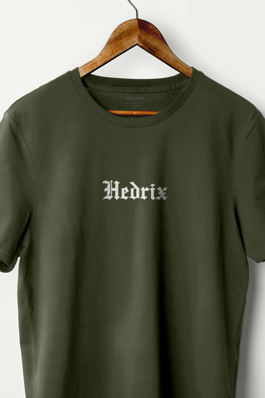 Tričko, Barva Khaki, s Potiskem Hedrix Retro · záber 8