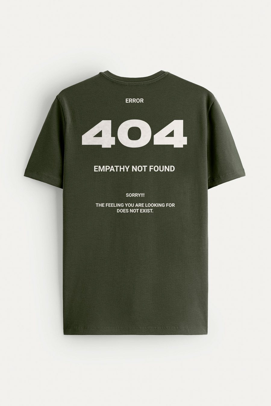 Levně Tričko, Barva Khaki, s Potiskem Empathy Not Found