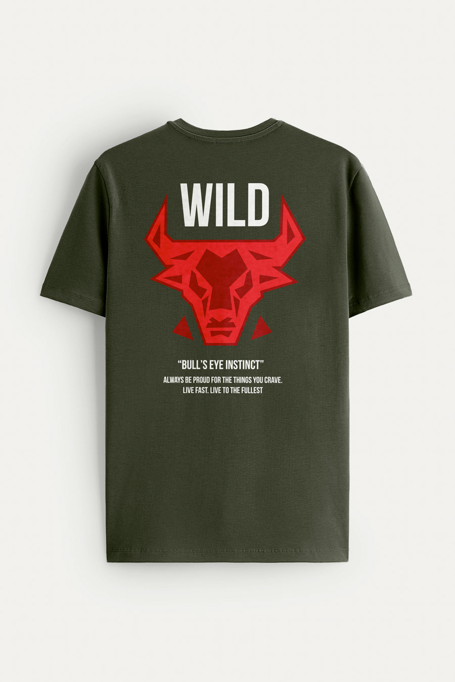 Levně Tričko, Barva Khaki, s Potiskem Bulls Eye