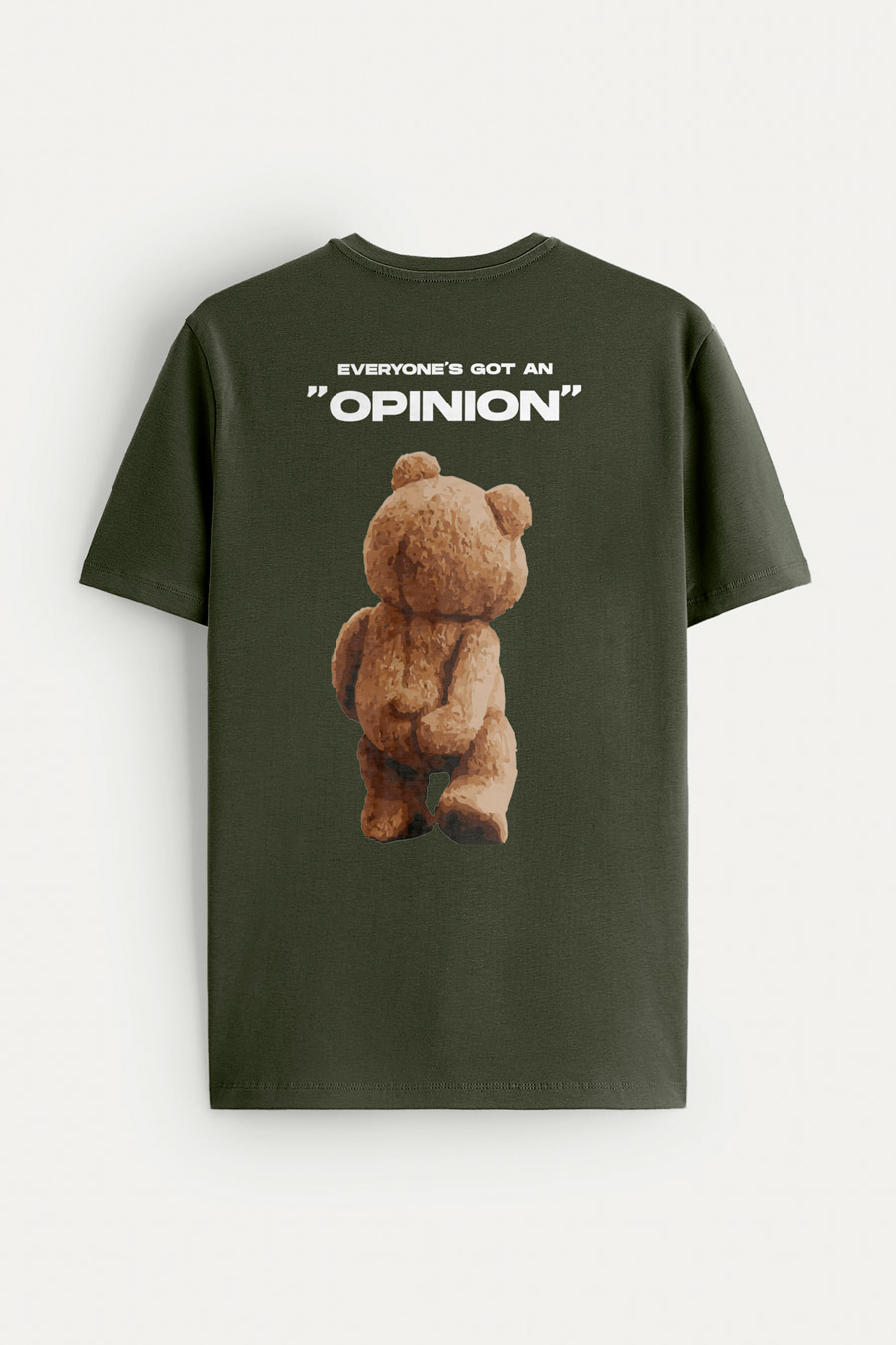 Levně Tričko, Barva Khaki, s Potiskem Teddys Opinion