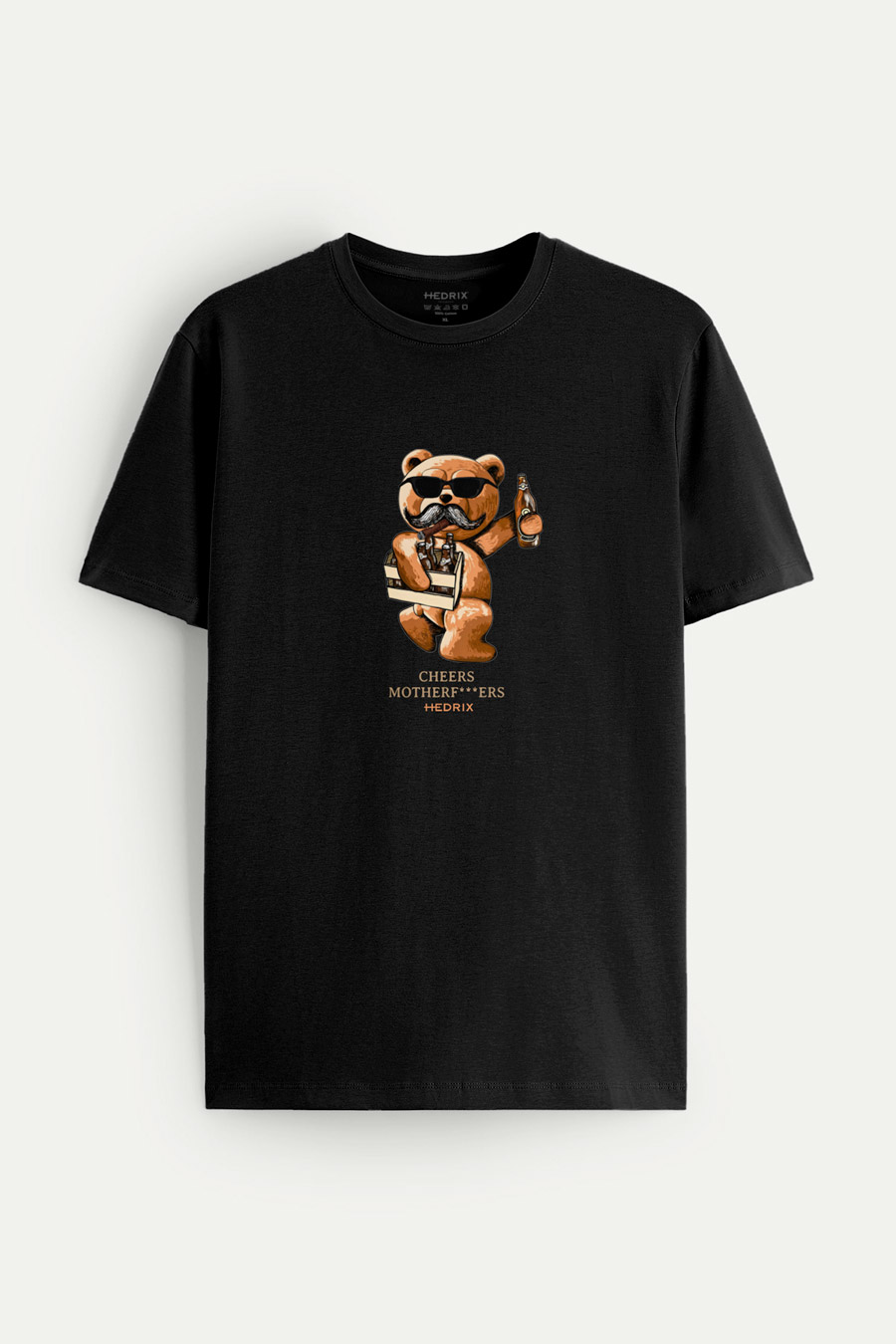 Levně Tričko, Barva Černá, s Potiskem Cheers Teddy