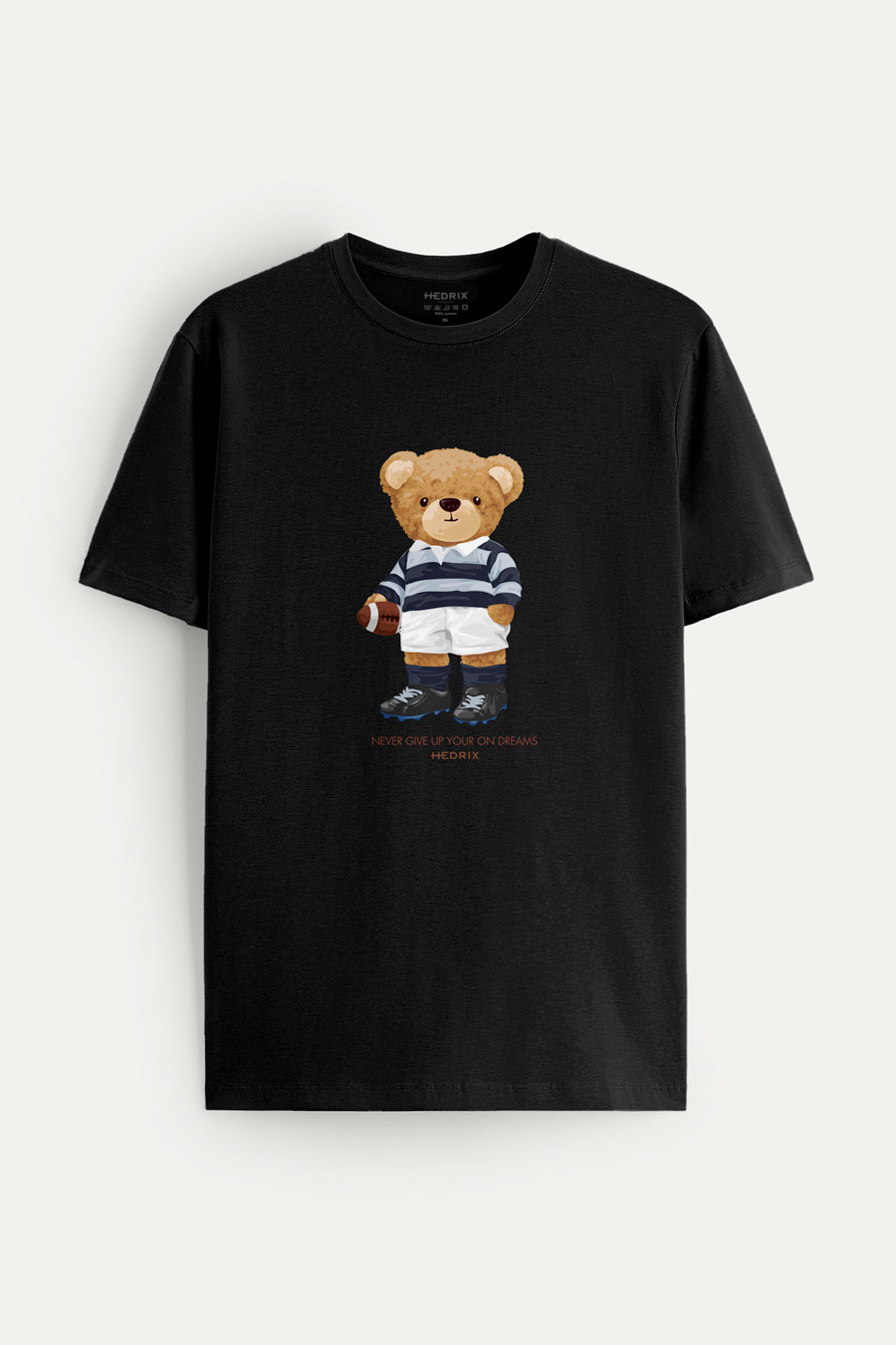 Levně Tričko, Barva Černá, s Potiskem Rugby Teddy
