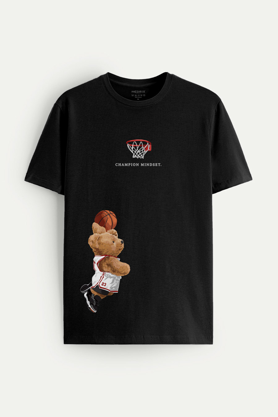 Levně Tričko, Barva Černá, s Potiskem Champion Mindset Teddy