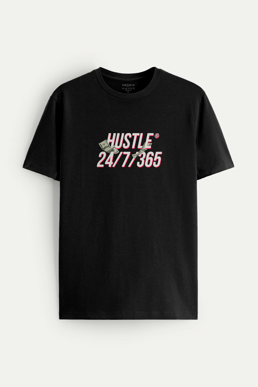 Levně Tričko, Barva Černá, s Potiskem Hustle All Day