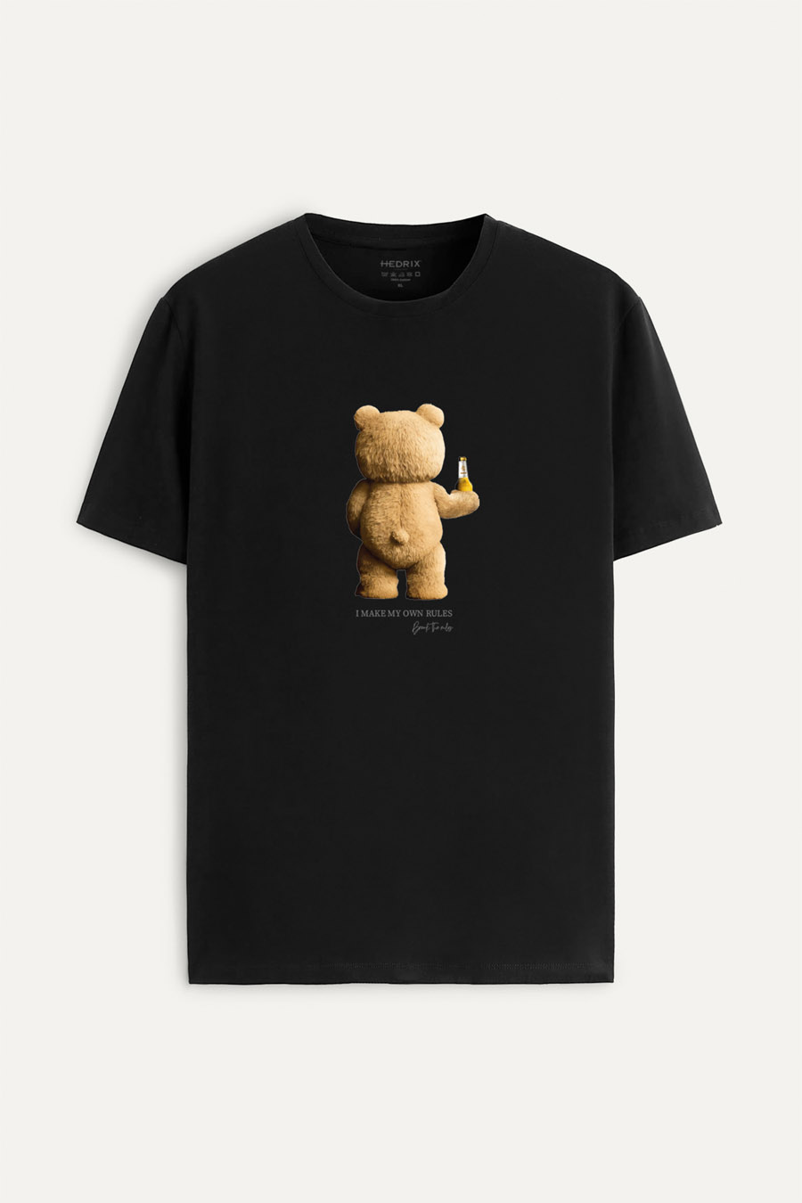 Tričko, Barva Černá, s Potiskem My Own Rules Teddy