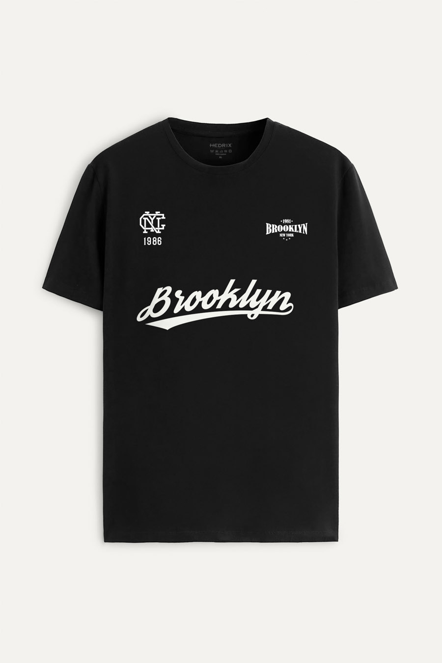 Tričko, Barva Černá, s Potiskem Brooklyn 1986