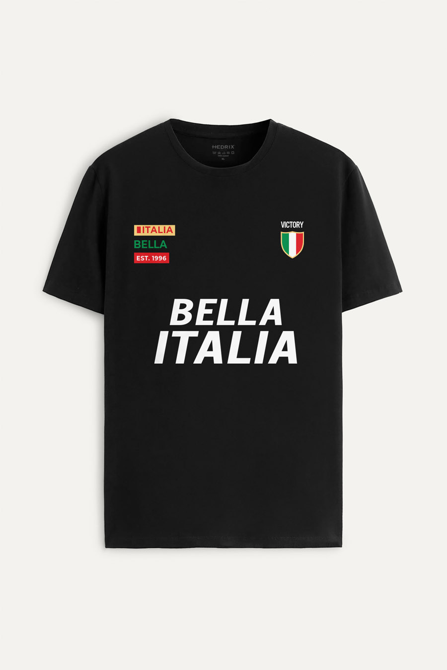 Tričko, Barva Černá, s Potiskem Bella Italia