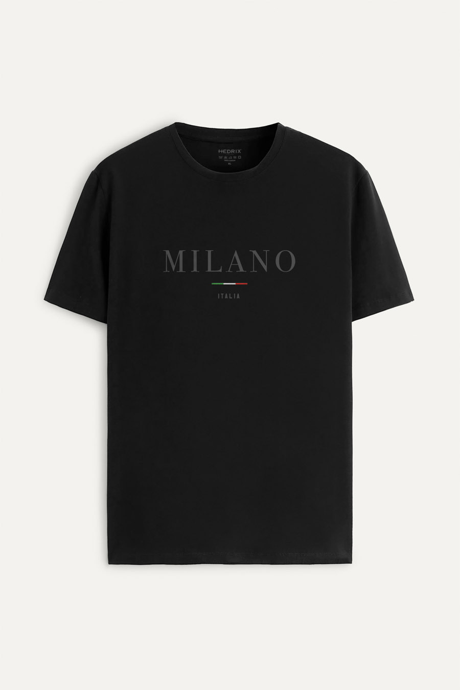 Tričko, Barva Černá, s Potiskem Milano Italia Stripe