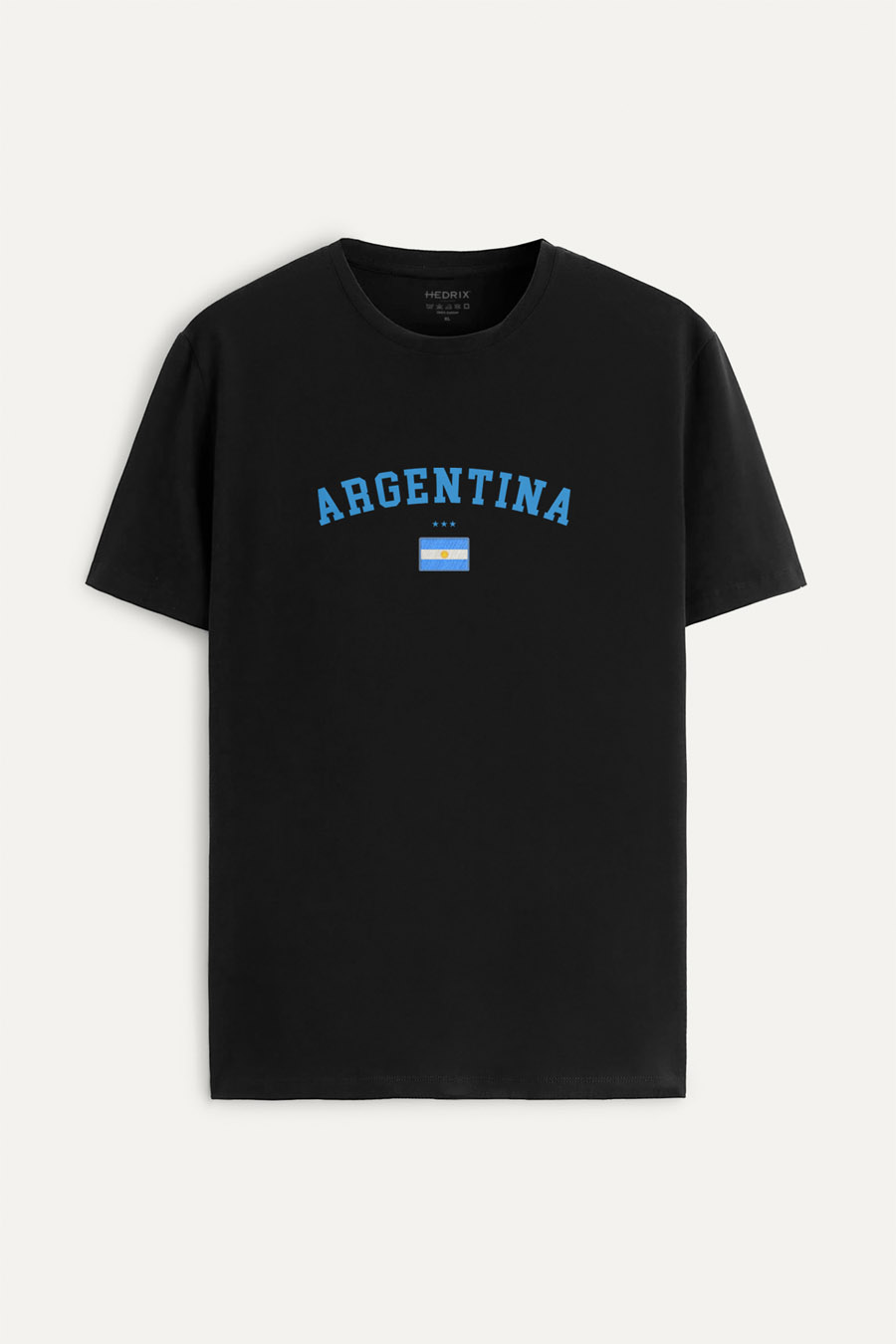 Tričko, Barva Černá, s Potiskem Argentina Azul