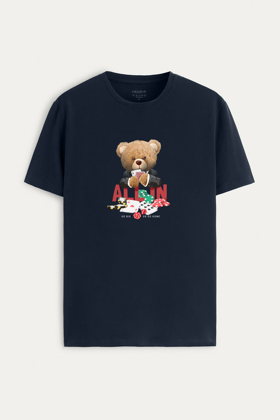 Tričko, Barva Modrá, s Potiskem All In Teddy