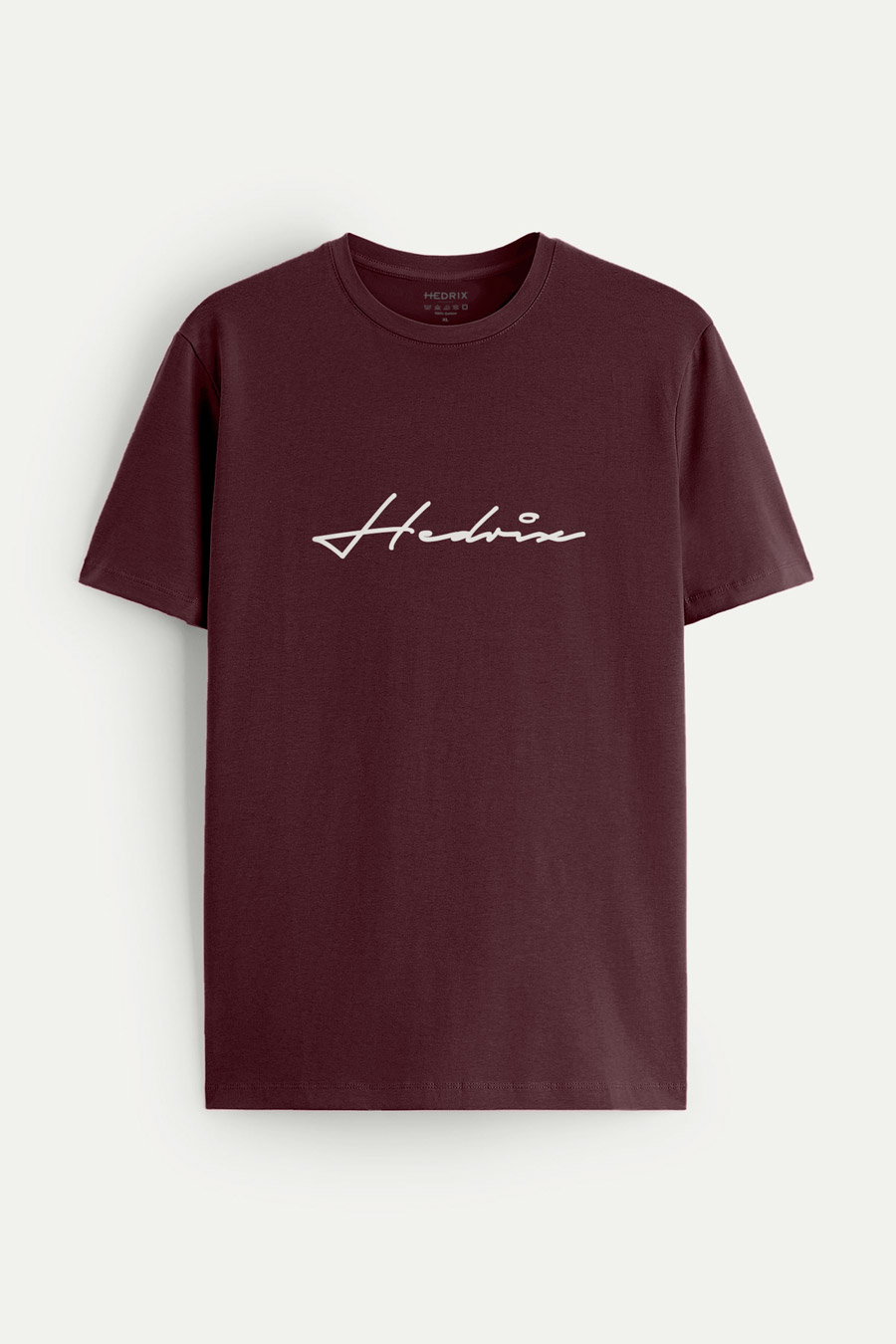 Levně Tričko, Barva Bordó , s Potiskem Hedrix Calligraphy