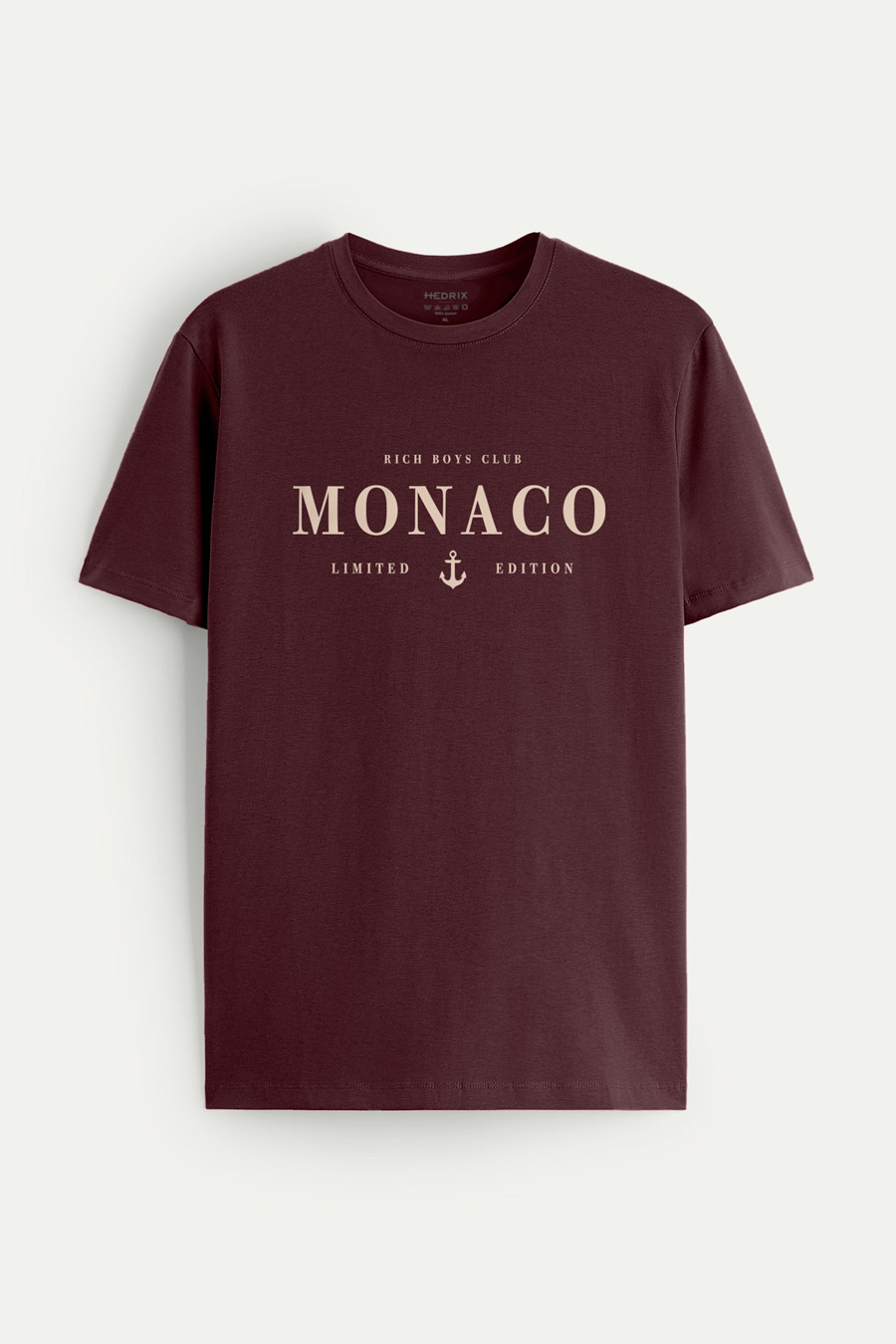 Levně Tričko, Barva Bordó , s Potiskem Monaco