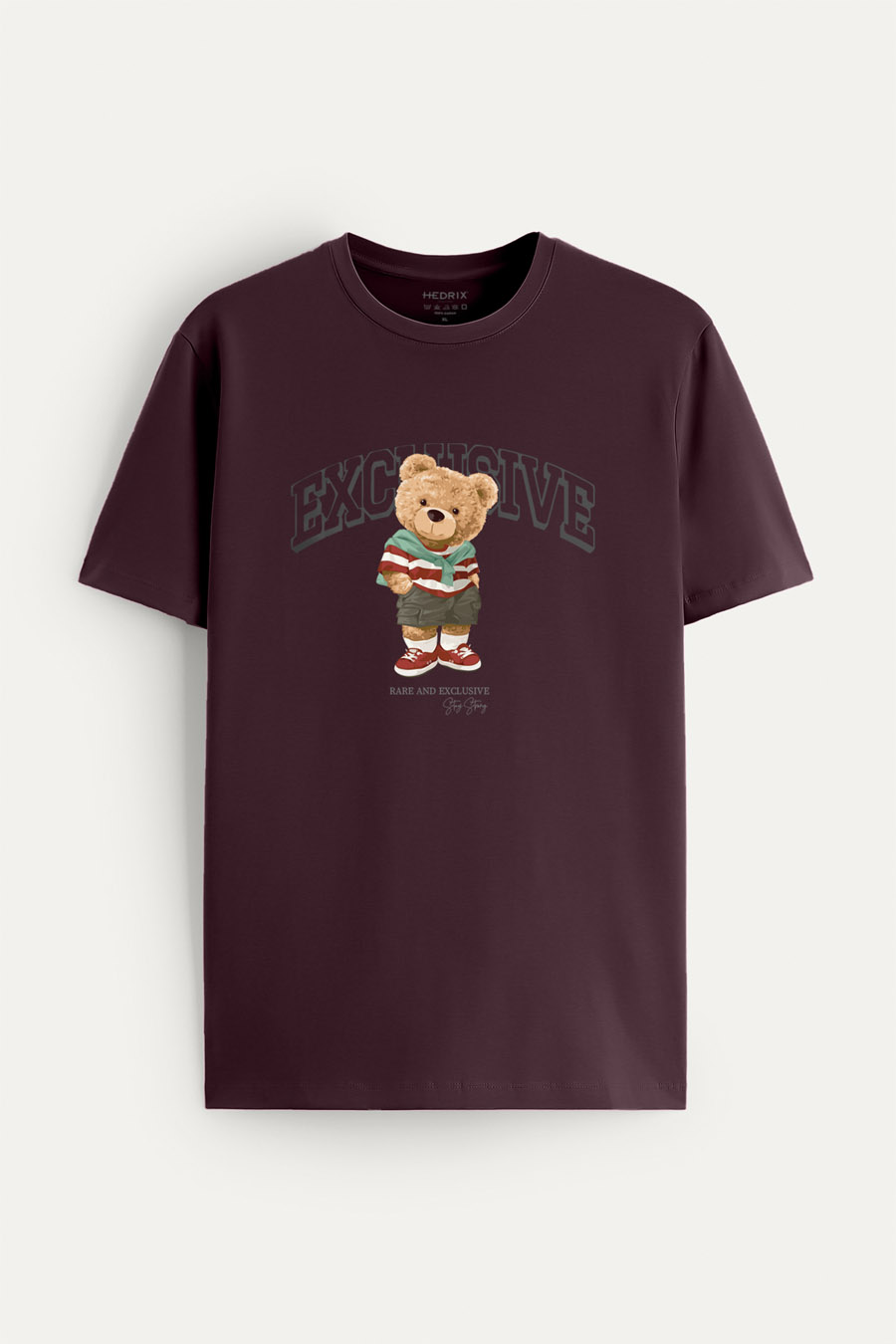 Tričko, Barva Bordó, s Potiskem Exclusive Teddy