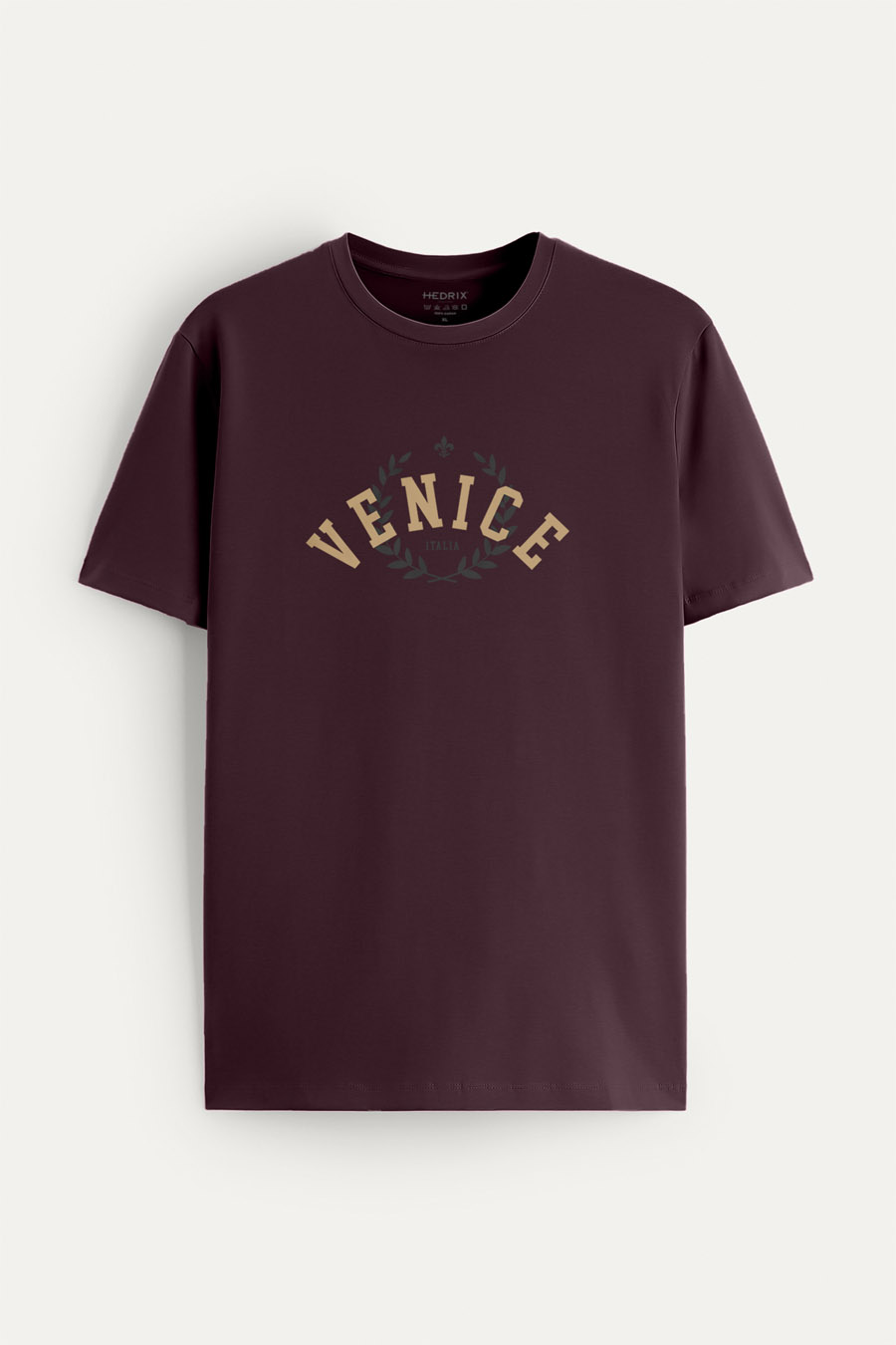 Tričko, Barva Bordó, s Potiskem Venice