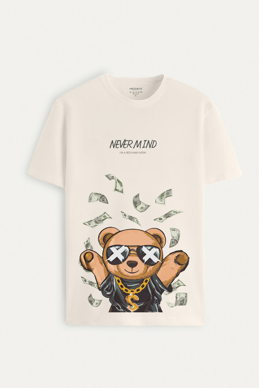 Levně Tričko, Barva Ekru, s Potiskem Moneymaker Teddy