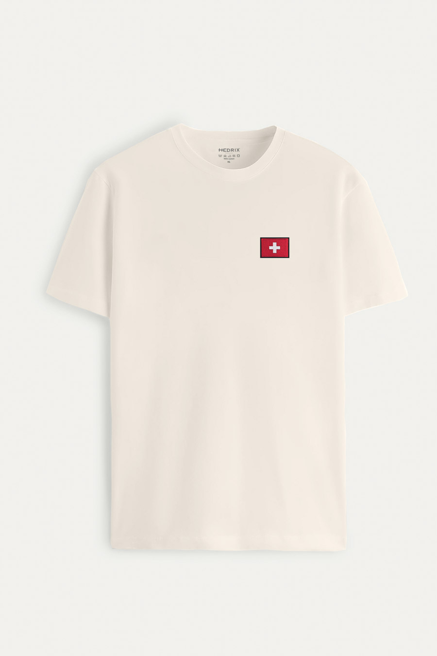 Levně Tričko, Barva Ekru, s Potiskem Switzerland flag