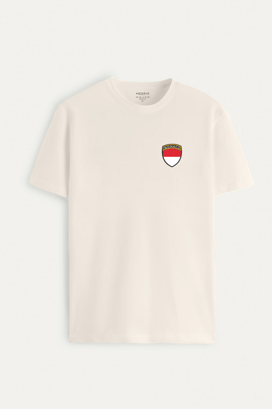 Levně Tričko, Barva Ekru, s Potiskem Monaco Flag