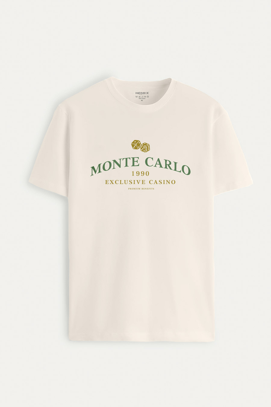 Levně Tričko, Barva Ekru, s Potiskem Monte Carlo Casino