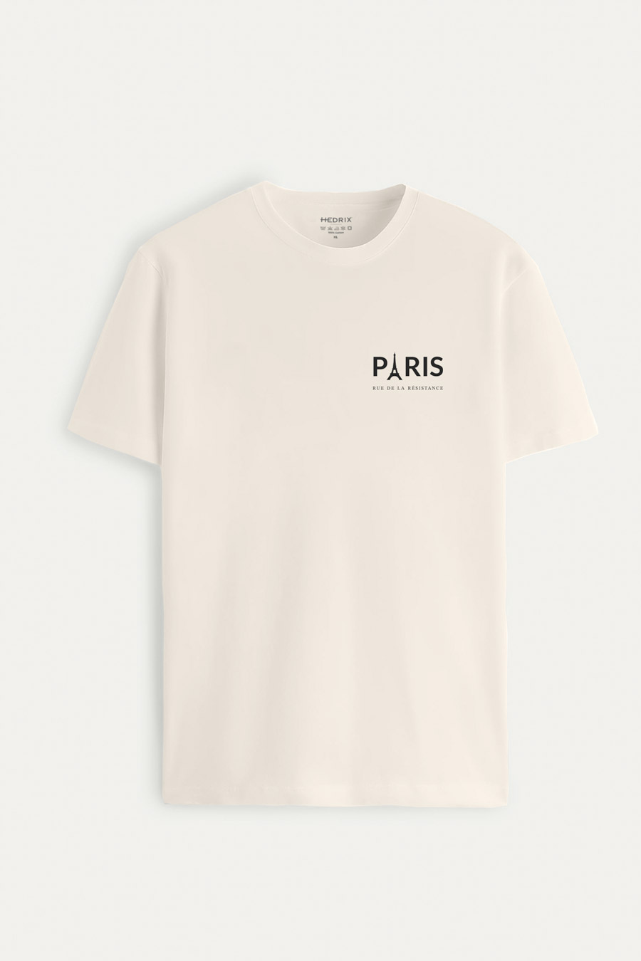 Levně Tričko, Barva Ekru, s Potiskem Paris Resistance