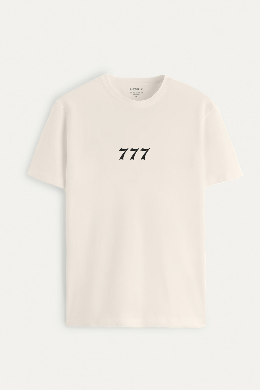 Levně Tričko, Barva Ekru, s Potiskem Lucky Number Seven