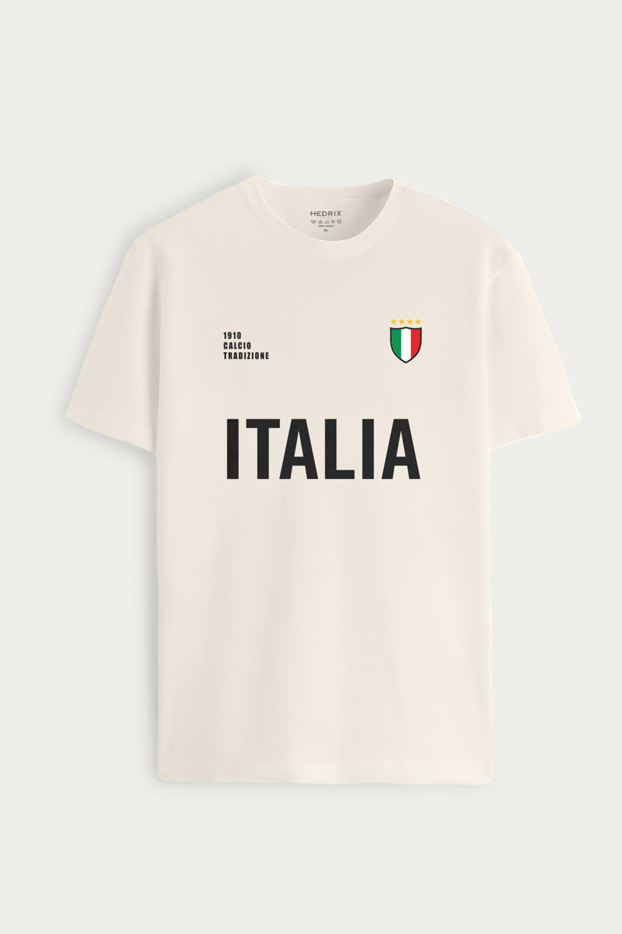 Tričko, Barva Ekru, s Potiskem Italia Bold