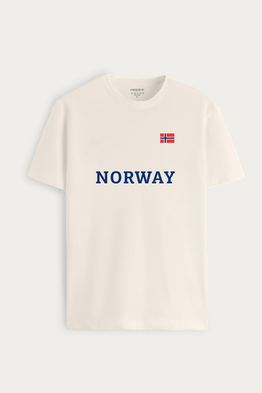 Tričko, Barva Ekru, s Potiskem Norway