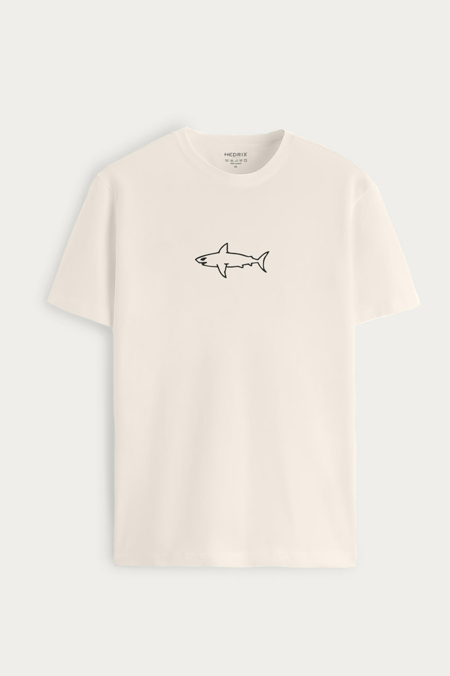 Tričko, Barva Ekru, s Potiskem Great Shark