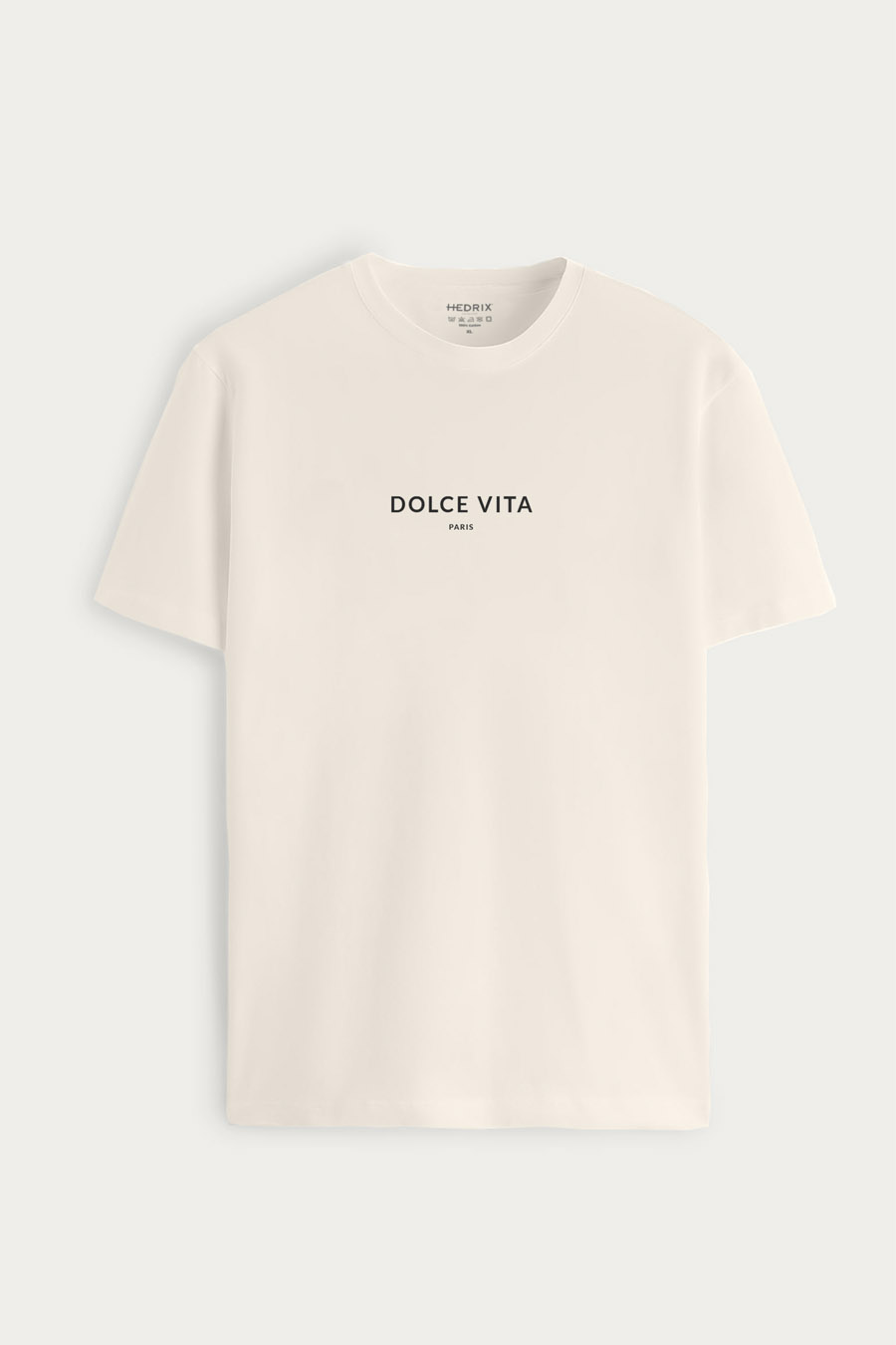Tričko, Barva Ekru, s Potiskem Dolce Vita