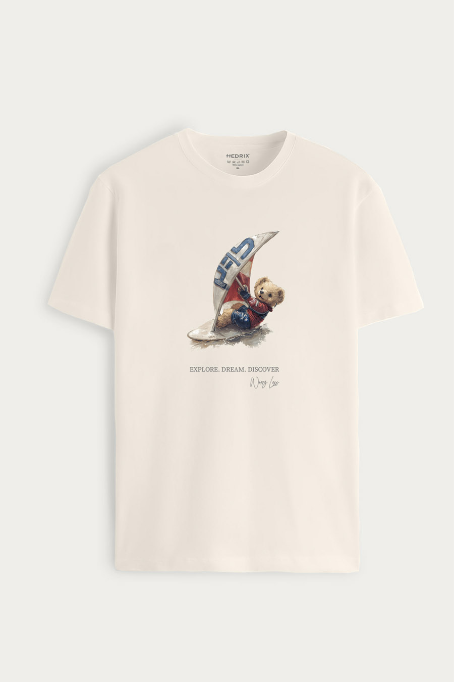 Tričko, Barva Ekru, s Potiskem Wind Surfing Teddy