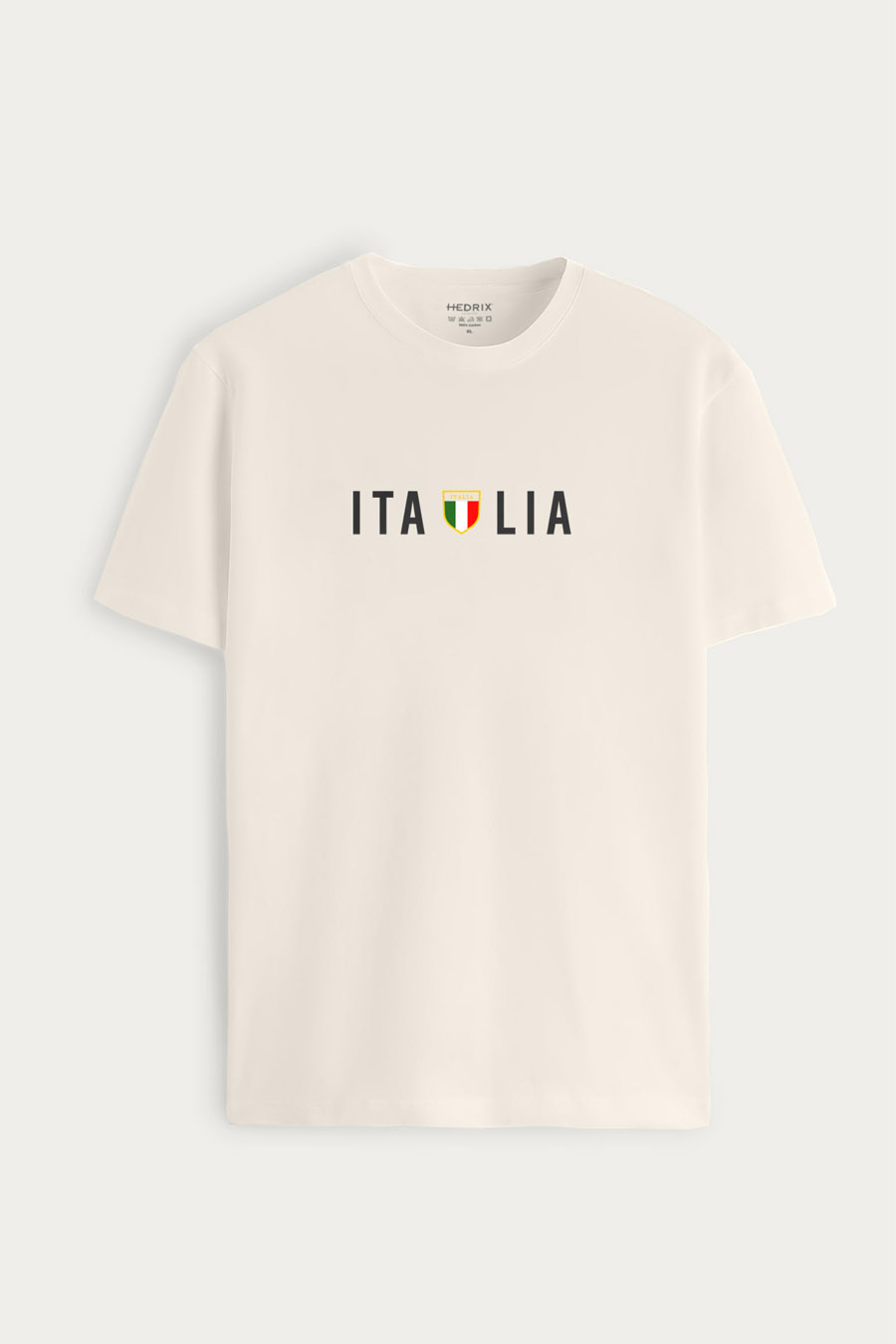 Tričko, Barva Ekru, s Potiskem Italia Squadra