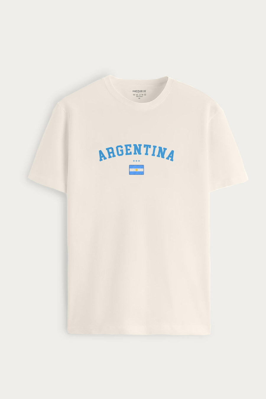 Levně Tričko, Barva Ekru, s Potiskem Argentina Azul