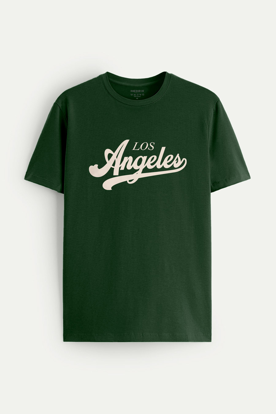 Levně Tričko, Barva Zelená, s Potiskem Los Angeles