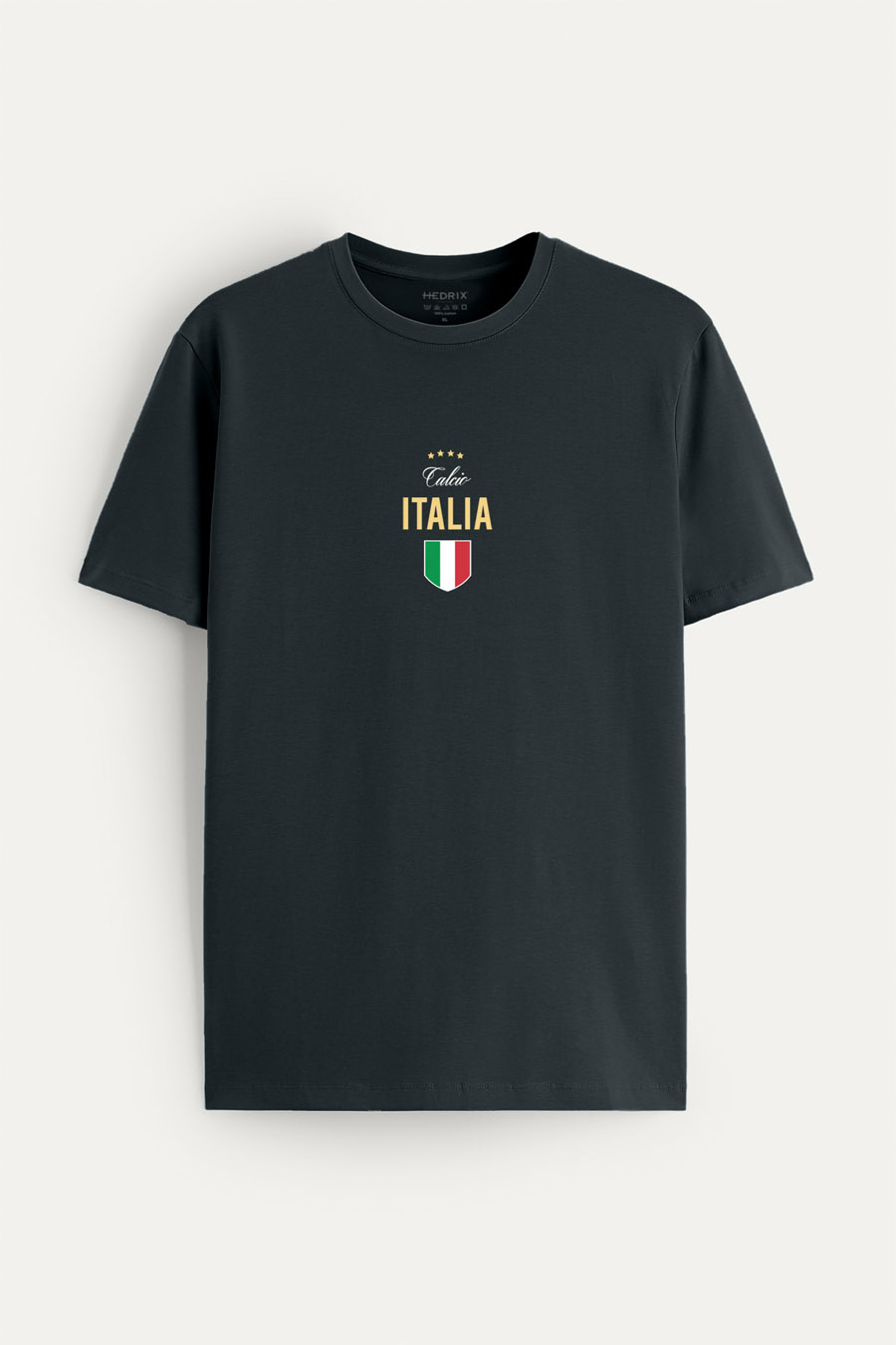 Tričko, Barva Železitě Šedá, s Potiskem Calcio Italia