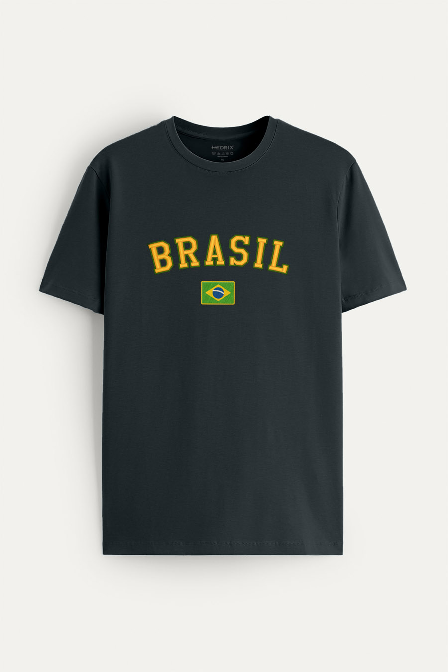 Tričko, Barva Železitě Šedá, s Potiskem Viva Brasil