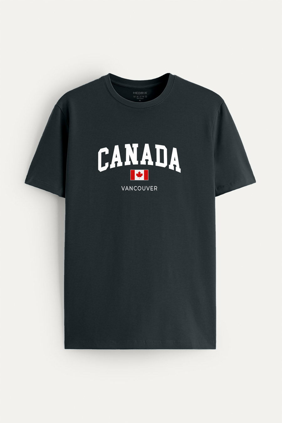 Tričko, Barva Železitě Šedá, s Potiskem Canada Vancouver