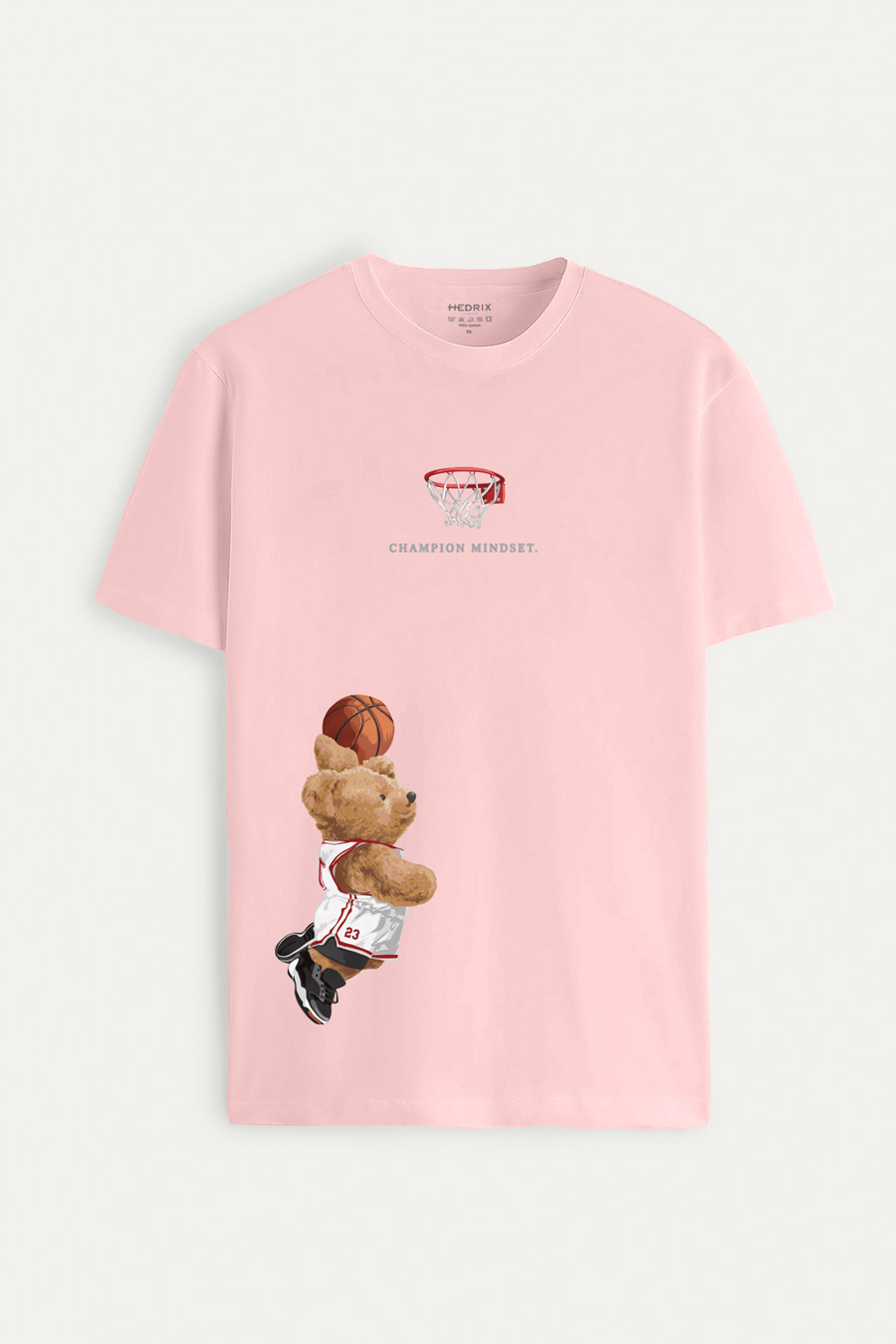 Levně Tričko, Barva Růžová, s Potiskem Champion Mindset Teddy