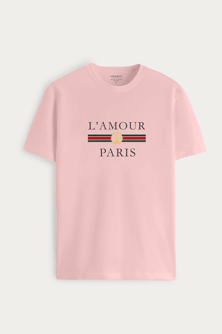 Tričko, Barva Růžová, s Potiskem L Amour Paris