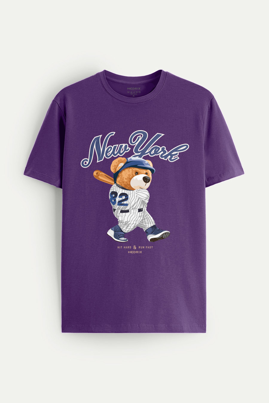 Levně Tričko, Barva Fialová , s Potiskem Baseball Teddy