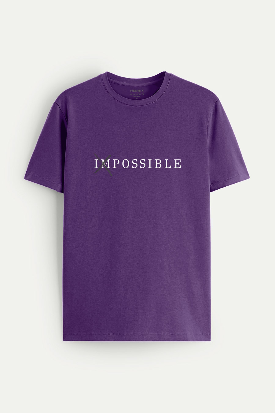Levně Tričko, Barva Fialová , s Potiskem Impossible