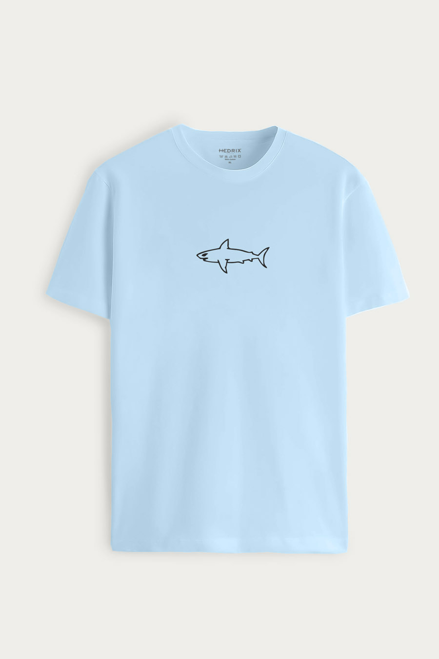 Tričko, Barva Nebesky Modrá , s Potiskem Great Shark