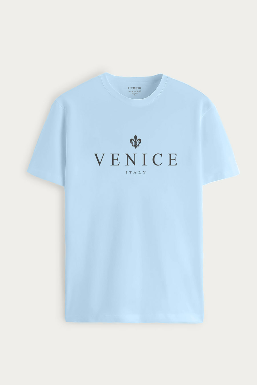 Tričko, Barva Nebesky Modrá , s Potiskem Venice Noir