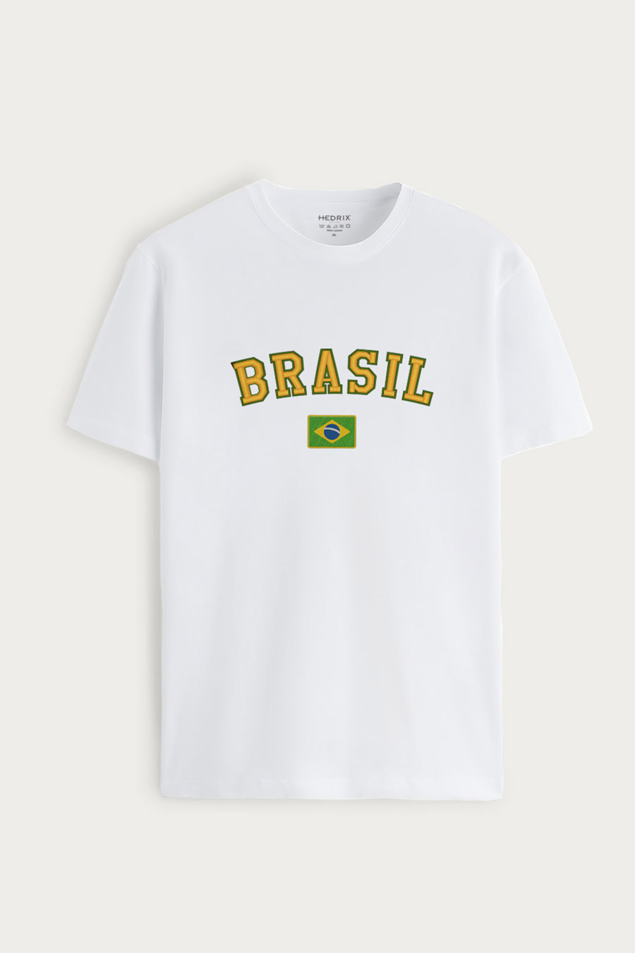 Tričko, Barva Bílá, s Potiskem Viva Brasil